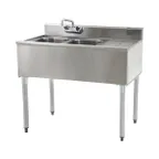 image of Eagle Group B3R-2-18 36" Underbar Sink Units, 2 Compartment with Right Drainboard