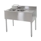 image of Eagle Group B3R-2-22 36" Underbar Sink Units, 2 Compartment with Right Drainboard