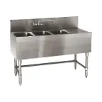 image of Eagle Group B4-3-R-19 48" Underbar Sink Units, 3 Compartment with Right Drainboard