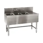 image of Eagle Group B4-3-R-24 48" Underbar Sink Units, 3 Compartment with Right Drainboard
