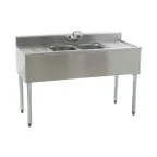 image of Eagle Group B4C-2-18 48" Underbar Sink Units, 2 Compartment with 2 Drainboards