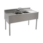 image of Eagle Group B4C-2-22 48" Underbar Sink Units, 2 Compartment with 2 Drainboards