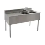 image of Eagle Group B4L-2-22 48" Underbar Sink Units, 2 Compartment with Left Drainboard