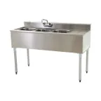 image of Eagle Group B4R-22 48" Underbar Sink Units, 3 Compartment with Right Drainboard