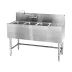 image of Eagle Group B5-3-R-24 60" Underbar Sink Units, 3 Compartment with Right Drainboard