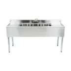 image of Eagle Group B5C-18 60" Underbar Sink Units, 3 Compartment with 2 Drainboards