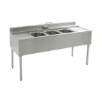 image of Eagle Group B5C-22-X 60" Underbar Sink Units, 3 Compartment with 2 Drainboards - Flyer