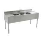 image of Eagle Group B5C-22 60" Underbar Sink Units, 3 Compartment with 2 Drainboards