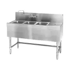 image of Eagle Group B6-3-R-19 72" Underbar Sink Units, 3 Compartment with Right Drainboard