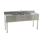 image of Eagle Group B6C-18-3VP Underbar Sink Units, 3 Compartment with 2 Drainboards - Flyer