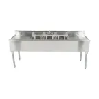 image of Eagle Group B6C-18 72" Underbar Sink Units, 3 Compartment with 2 Drainboards