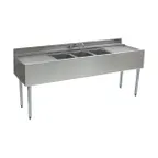 image of Eagle Group B6C-22 72" Underbar Sink Units, 3 Compartment with 2 Drainboards