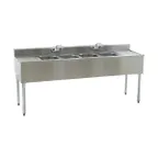 image of Eagle Group B6C-4-18-3VP Underbar Sink Units, 4 Compartment with 2 Drainboards - Flyer