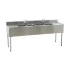 image of Eagle Group B6C-4-18-X 72" Underbar Sink Units, 4 Compartment with 2 Drainboards - Flyer