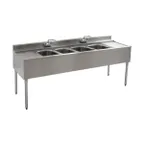 image of Eagle Group B6C-4-22 72" Underbar Sink Units, 4 Compartment with 2 Drainboards