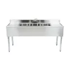 image of Eagle Group B7C-18 84" Underbar Sink Units, 3 Compartment with 2 Drainboards