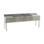 image of Eagle Group B7C-4-18 84" Underbar Sink Units, 4 Compartment with 2 Drainboards