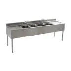 image of Eagle Group B7C-4-22-X 84" Underbar Sink Units, 4 Compartment with 2 Drainboards - Flyer