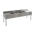 image of Eagle Group B7C-4-22 84" Underbar Sink Units, 4 Compartment with 2 Drainboards