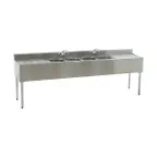 image of Eagle Group B8C-4-18 96" Underbar Sink Units, 4 Compartment with 2 Drainboards