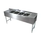 image of John Boos UBS4-2196-2D24 96" Underbar Sink Units, 4 Compartment with 2 Drainboards
