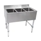 image of John Boos UBS3-2136-X Underbar Sink Units, 3 Compartment without Drainboard - Flyer