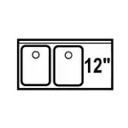 image of LaCrosse SD32L Underbar Sink Units, 2 Compartment with Right Drainboard