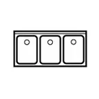 image of LaCrosse SD33 Underbar Sink Units, 3 Compartment without Drainboard