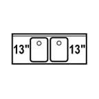 image of LaCrosse SD42C Underbar Sink Units, 2 Compartment with 2 Drainboards