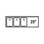 image of LaCrosse SD53L Underbar Sink Units, 3 Compartment with Right Drainboard