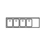 image of LaCrosse SD64L Underbar Sink Units, 4 Compartment with Right Drainboard