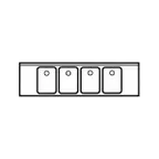 image of LaCrosse SD74C Underbar Sink Units, 4 Compartment with 2 Drainboards