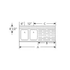 image of LaCrosse SK42L Underbar Sink Units, 2 Compartment with Right Drainboard