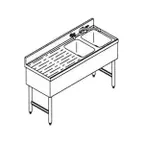image of LaCrosse SK42R Underbar Sink Units, 2 Compartment with Left Drainboard
