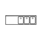 image of LaCrosse SK63R Underbar Sink Units, 3 Compartment with Left Drainboard