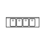 image of LaCrosse SK64C Underbar Sink Units, 4 Compartment with 2 Drainboards