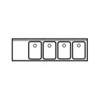 image of LaCrosse SK64R Underbar Sink Units, 4 Compartment with Left Drainboard