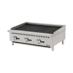 image of Migali C-CR36 36" Countertop Gas Lava Rock Charbroiler w/ (3) Burners, 105.000 BTU