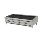 image of Migali C-CR48 48" Countertop Gas Lava Rock Charbroiler w/ (4) Burners, 140.000 BTU