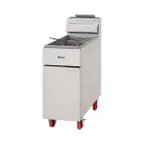 image of Migali C-F40-NG 15" Floor Model Natural Gas Full Pot Fryer w/ 40 lbs, 3 Burners, 102.000 BTU