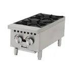 image of Migali C-HP-2B-12 12" Countertop Gas Hotplate w/ (2) Burners, Manual Controls, 50.000 BTU