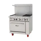 image of Migali C-RO2B-24GL-LP 36" 2 Burner LP Gas  Range w/ 24" Griddle, Standard Oven, 121.000 BTU 