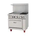 image of Migali C-RO2B-24GL-NG 336" 2 Burner Gas  Range w/ 24" Griddle, Standard Oven, 125.000 BTU 