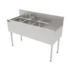image of Perlick TS48M3-DBR Underbar Sink Units, 3 Compartment with Right Drainboard