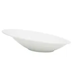 image of CAC China COL-24 White Porcelain Bowl 6oz 8-1/4"L x 5-3/4"W x 2-1/2"H Dishwasher, Oven - Dozen