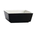 image of CAC China F-BW4-B/W Fortune Bowl 5oz, 3-1/2" Lx3-1/2" Wx1-5/8" H, Porcelain, Black/White - Dozen