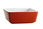 image of CACChina F-BW4-R/W Fortune Bowl, 5 Oz., 3-1/2"L x 3-1/2"W x 1-5/8"H, Porcelain, Red/White - Dozen