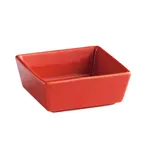 image of CAC China F-BW4-R Fortune Bowl – 3-1/2" square, 5 oz, 1-5/8" H, Porcelain, Red – 1 Dozen