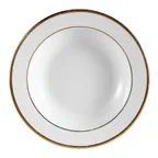 image of CAC China GRY-11 Golden Royal Fruit Dish, 5" Dia. 1" H, 5 oz, Porcelain, Gold/White, Round – 1 Dozen