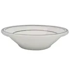 image of CAC China GS-32 Greenbrier Fruit Dish 4" Round, 3 oz, Green Band/American White Ceramic - Dozen